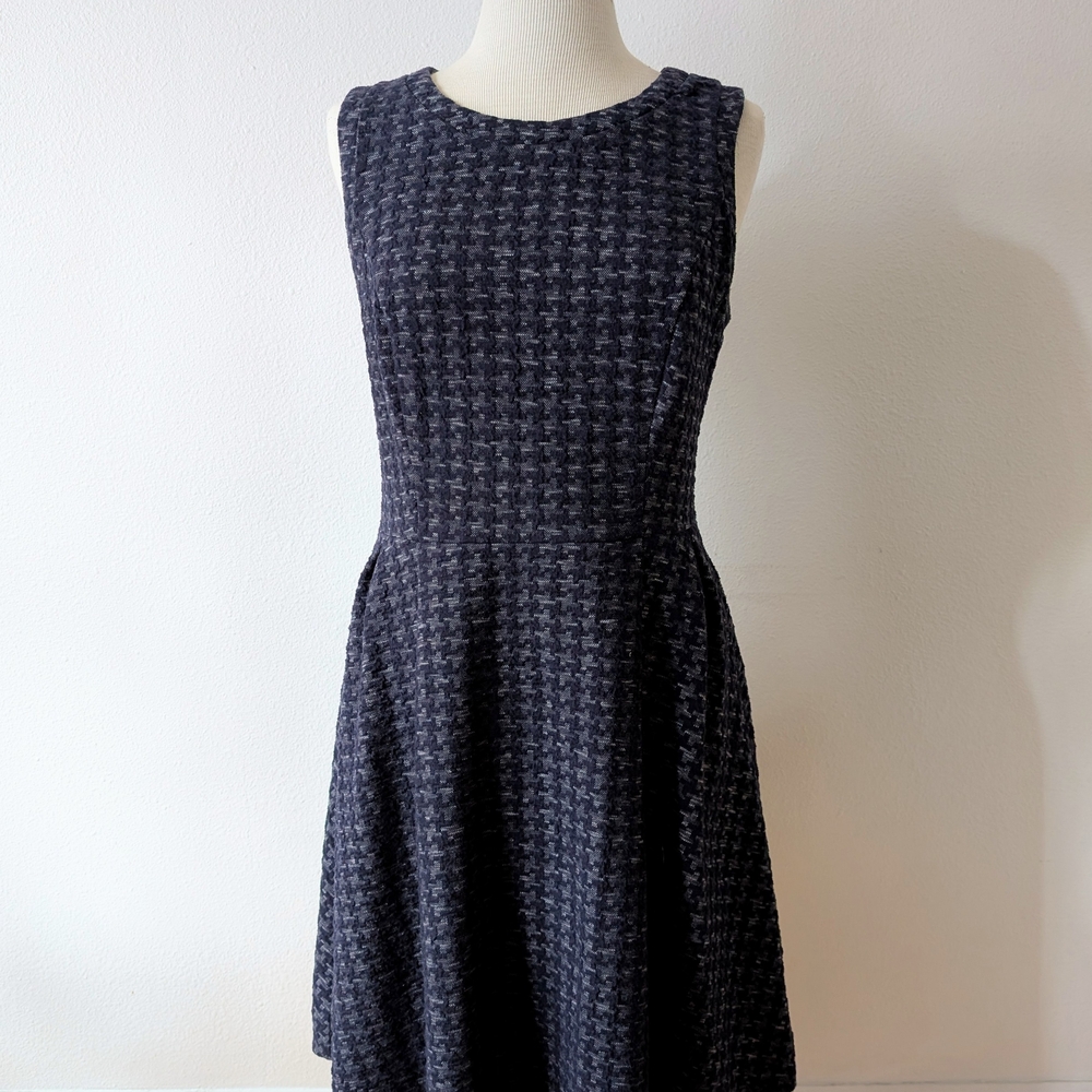 Merona Black and Gray Houndstooth Midi Dress